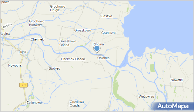 mapa Osłonka, Osłonka na mapie Targeo